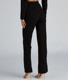 High Waist Flared Crepe Pants