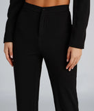 High Waist Flared Crepe Pants
