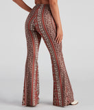 Cool Vibes Border Print Flare Pants