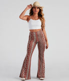 Cool Vibes Border Print Flare Pants