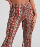 Cool Vibes Border Print Flare Pants