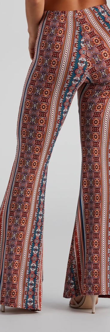 Bohemian Daze Medallion Print Flare Pants