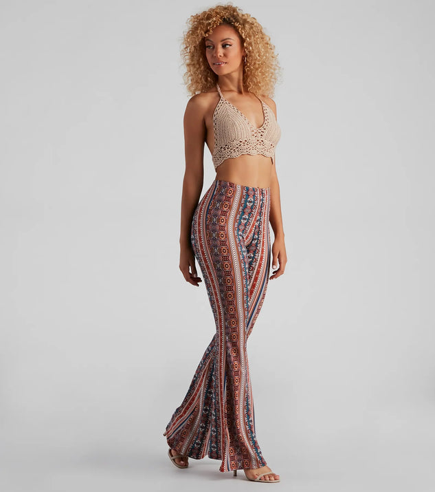 サブレ glittery tweed flare easy trousers Swirl Of Attraction Printed Flare Pants | Windsor