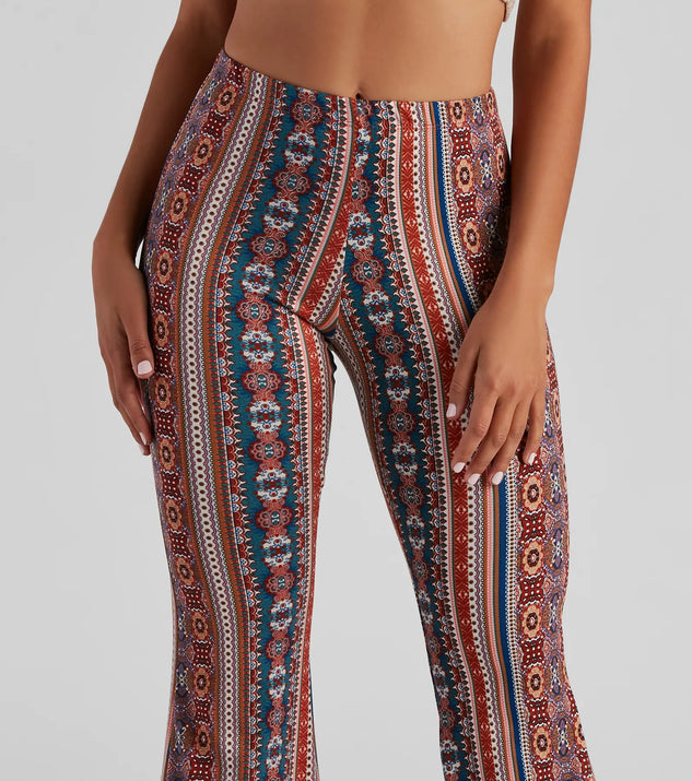 サブレ glittery tweed flare easy trousers Swirl Of Attraction Printed Flare Pants | Windsor