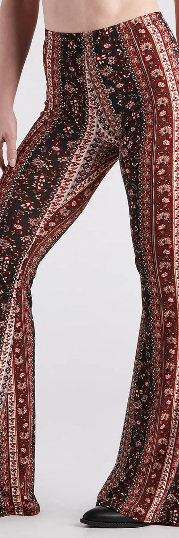 Trendy Gal Floral Boho Flare Pants