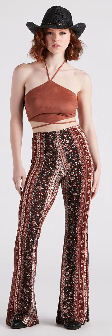 Trendy Gal Floral Boho Flare Pants
