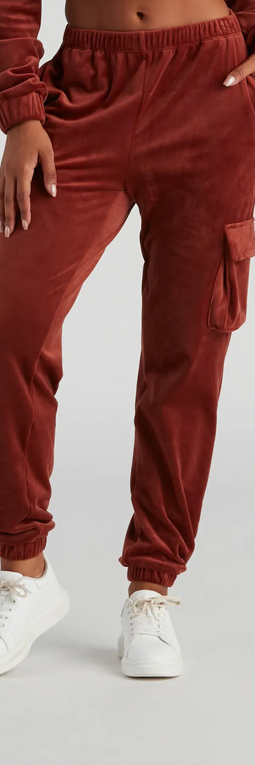 Serious Chills Velour Cargo Joggers