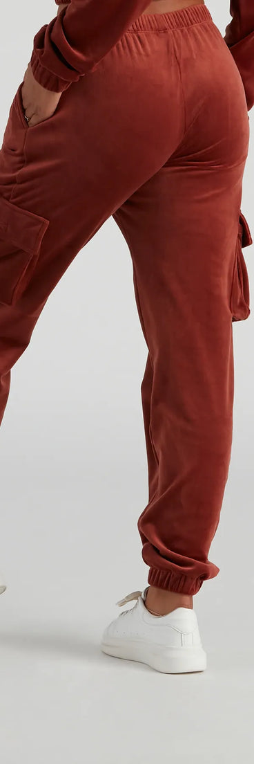 Serious Chills Velour Cargo Joggers