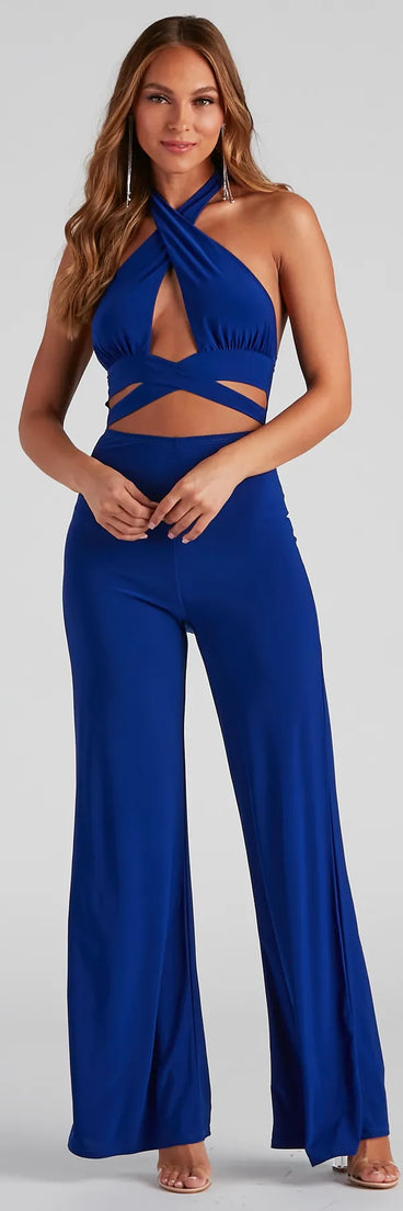 Secret Sauce Halter Wrap Jumpsuit
