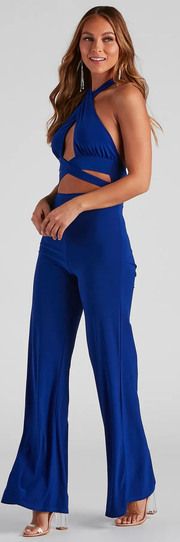 Secret Sauce Halter Wrap Jumpsuit