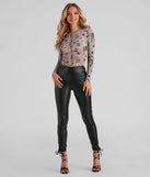 Next Level Chic Faux Leather Ruched Leggings
