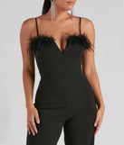 Diva Night Marabou Trim Jumpsuit