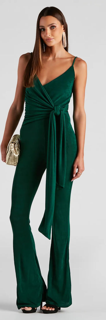 Tied In Knots Surplice Jumpsuit