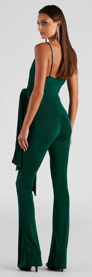 Tied In Knots Surplice Jumpsuit