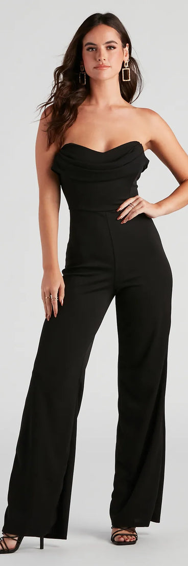 New Fling Crepe Strapless Jumpsuit