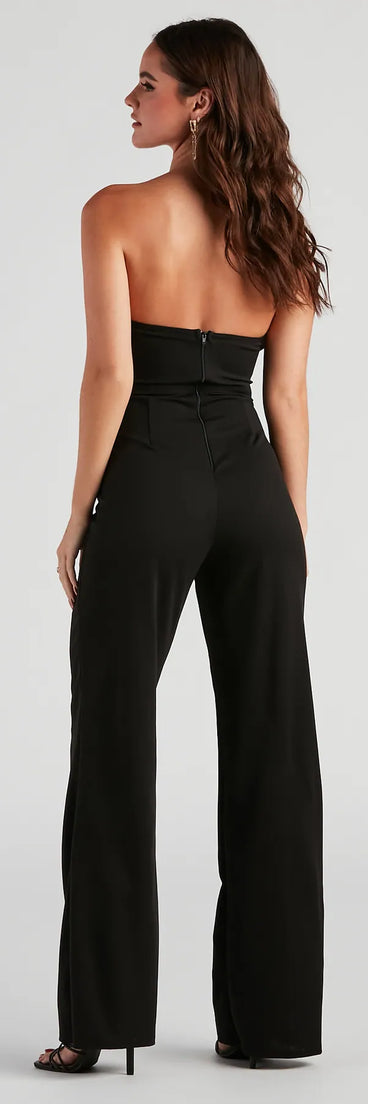 New Fling Crepe Strapless Jumpsuit