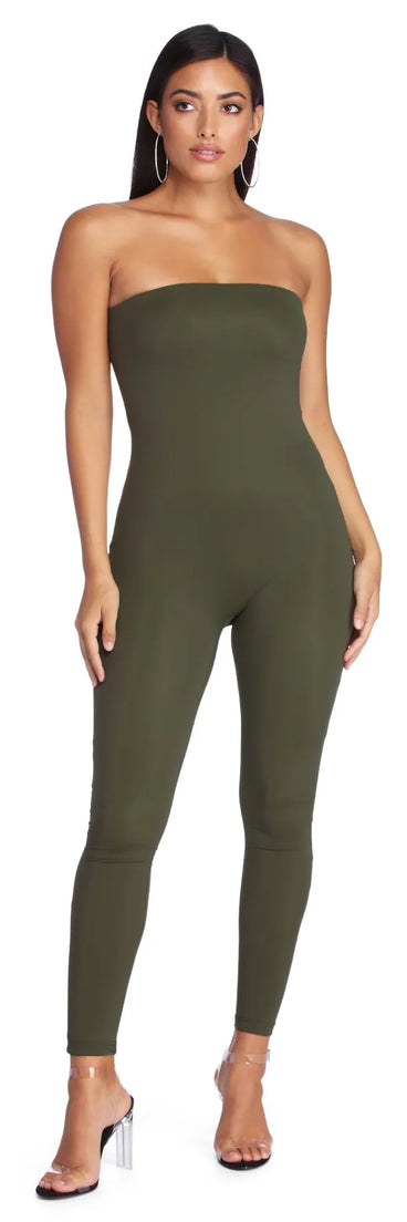 On Point Strapless Catsuit