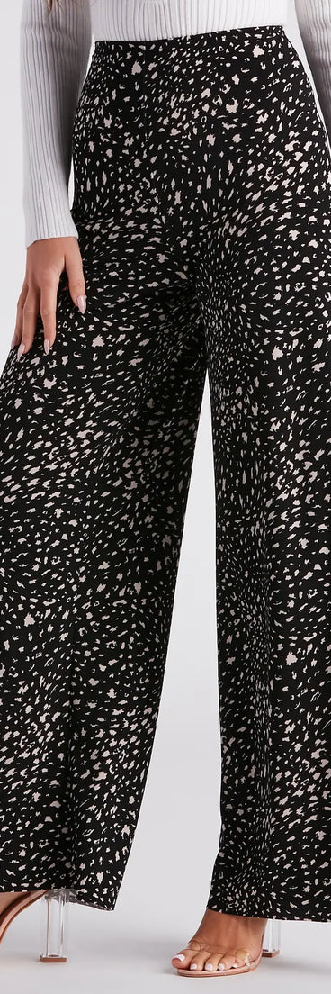 Fabulous Flair Leopard Print Wide-Leg Pants