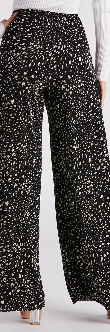 Fabulous Flair Leopard Print Wide-Leg Pants