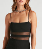 All An Illusion Mesh Stripe Jumpsuit