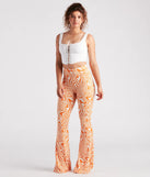 Total Jetsetter Swirl Print Flare Pants