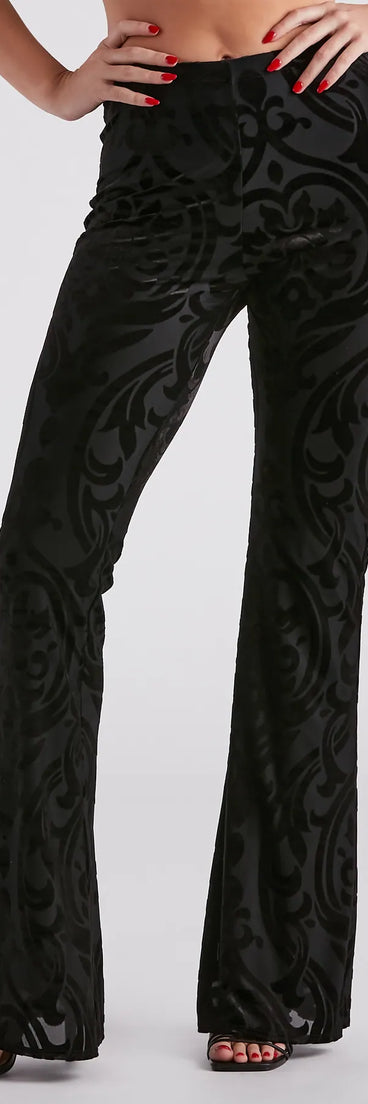 Feeling Fancy Velvet Flare Pants
