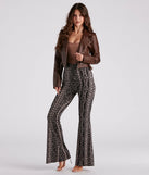 Boho Wanderer Cross High Waist Flare Pants