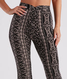 Boho Wanderer Cross High Waist Flare Pants