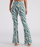 Flirty Retro Babe Swirl Print Flare Pants