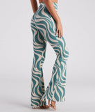 Flirty Retro Babe Swirl Print Flare Pants