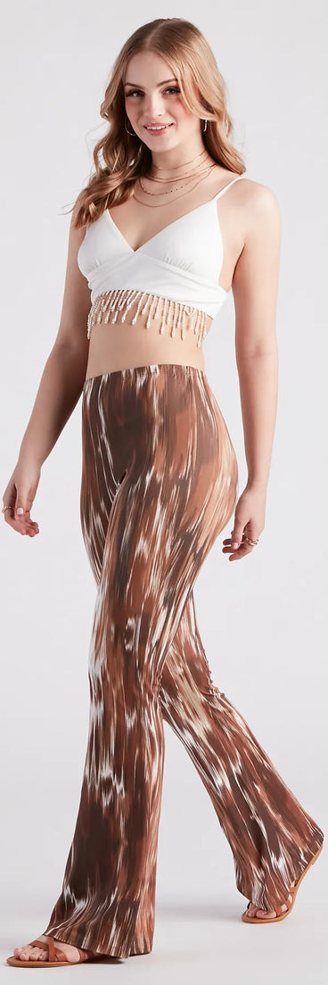 Eye-Catching Allure Printed Flare Pants