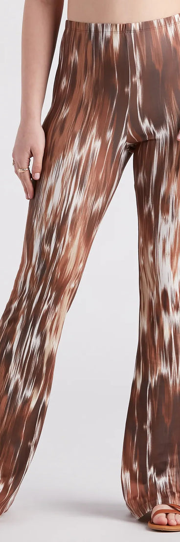 Eye-Catching Allure Printed Flare Pants