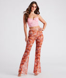 Dreamy Muse Butterfly Print Flare Pants