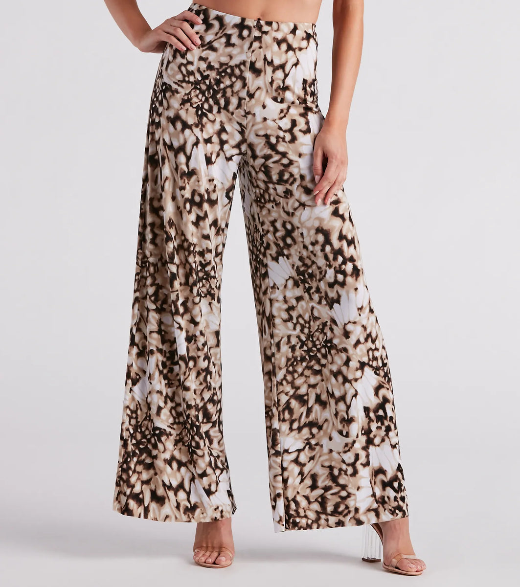 Cause Commotion Printed Wide Leg Pants & Windsor
