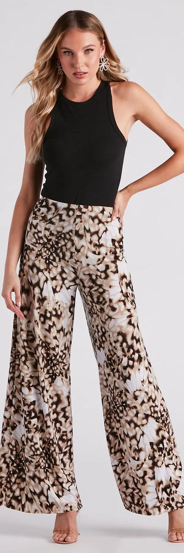 Cause Commotion Printed Wide Leg Pants