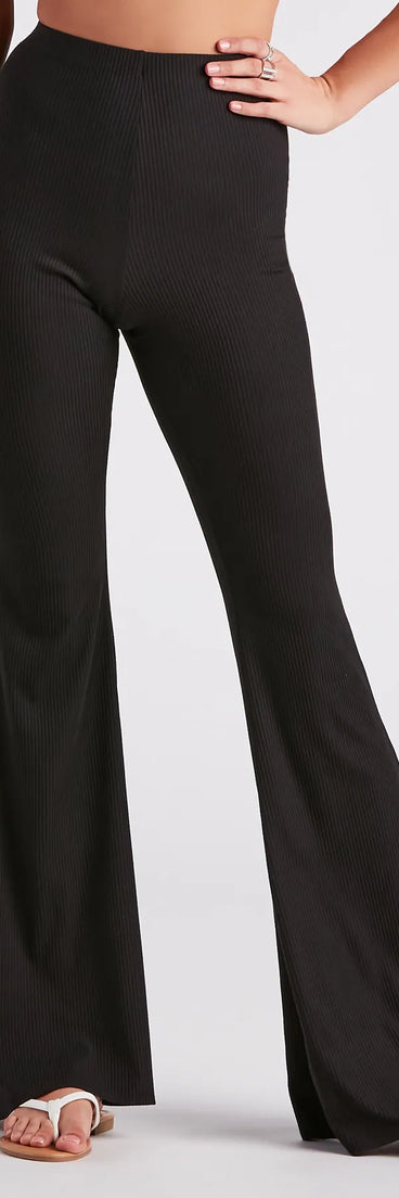 On A Flare High-Rise Knit Pants