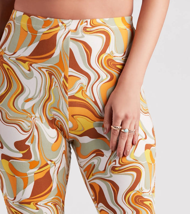 Swirl Of Attraction Printed Flare Pants | Windsor