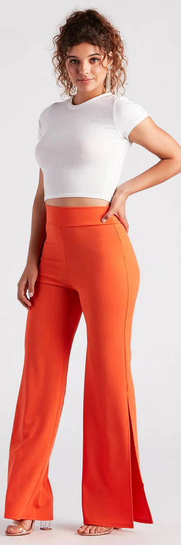 Slit Decision Crepe High-Rise Pants