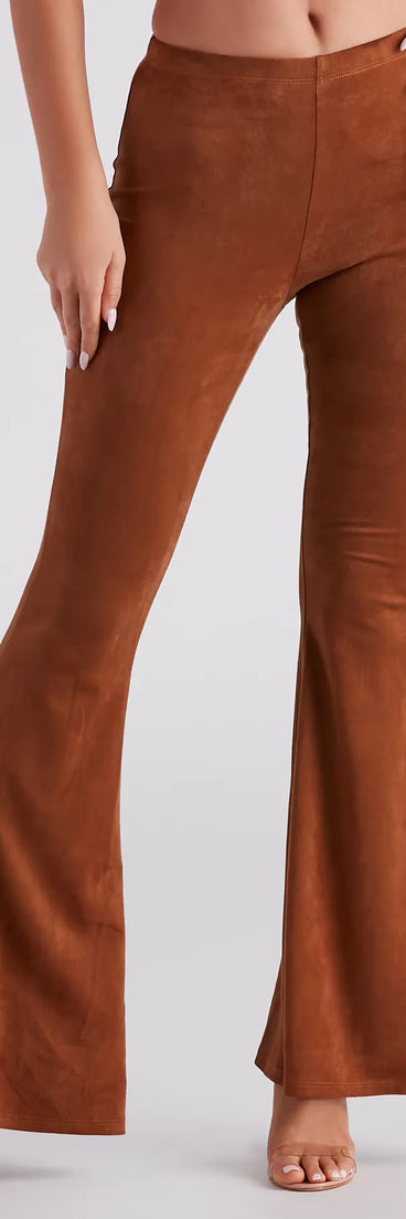 Stylish Pick Faux Suede Flare Pants