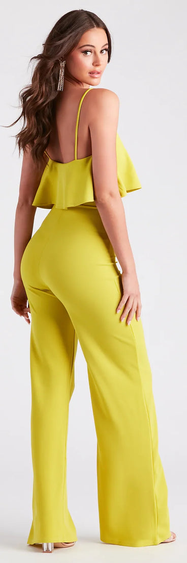 Shake Things Up Ruffled Wide-Leg Jumpsuit