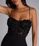 Bare Necessities Floral Applique Corset Jumpsuit