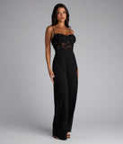 Bare Necessities Floral Applique Corset Jumpsuit