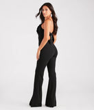 Leading Lady Flower V-Neck Wide Leg Jumpsuit