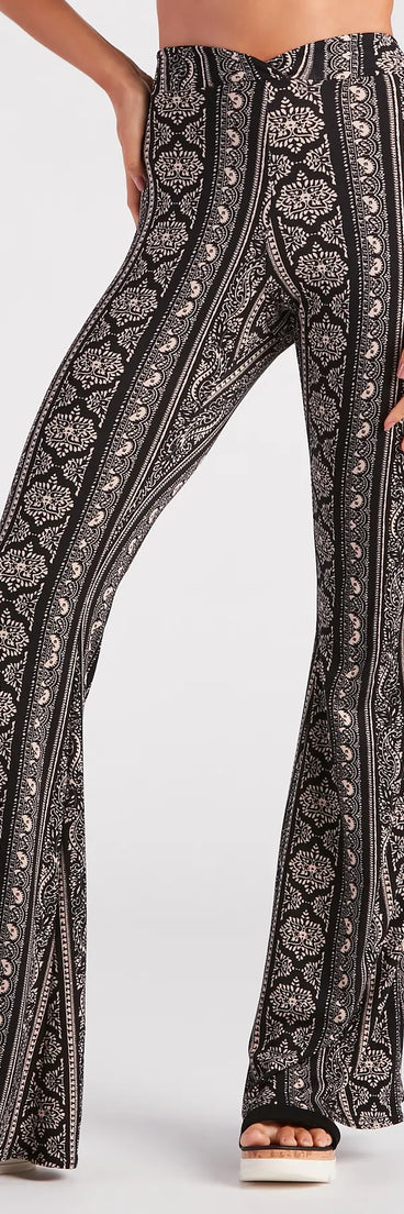 Major Flare Boho Cross Waist Pants