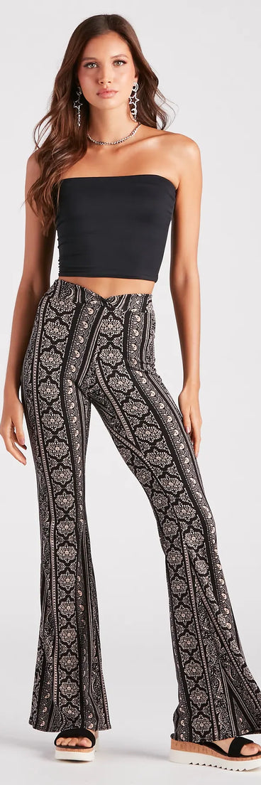 Major Flare Boho Cross Waist Pants