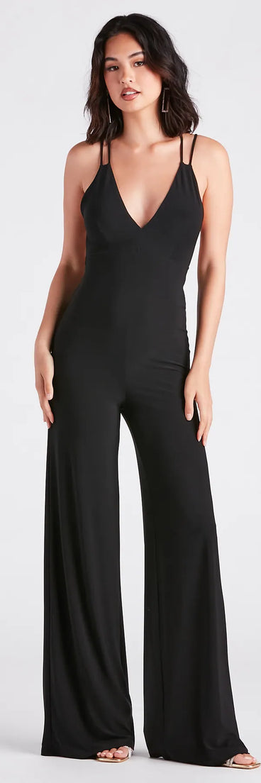 Flawless Double Take V-Neck Strappy Jumpsuit