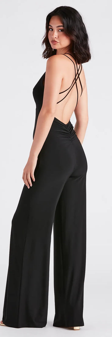 Flawless Double Take V-Neck Strappy Jumpsuit