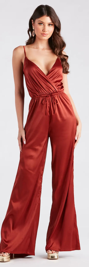 Looking Luxe Satin Wide-Leg Jumpsuit