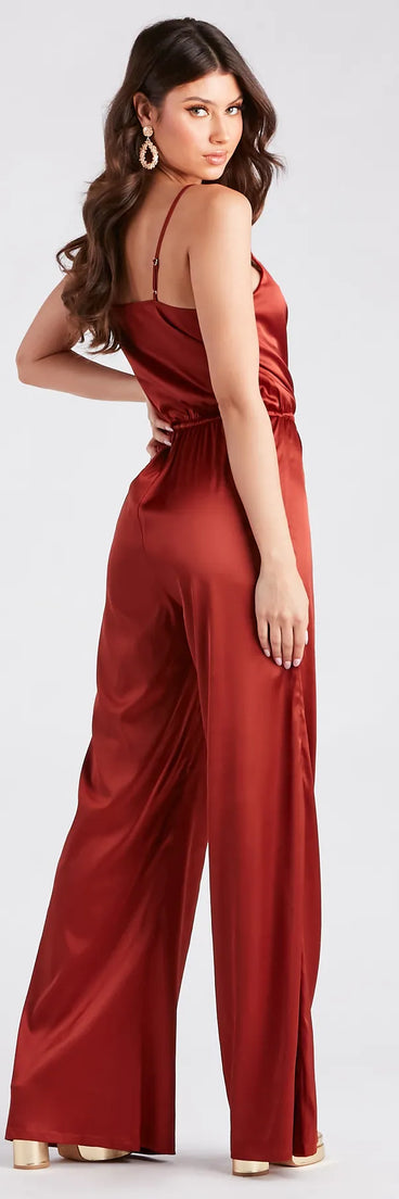 Looking Luxe Satin Wide-Leg Jumpsuit