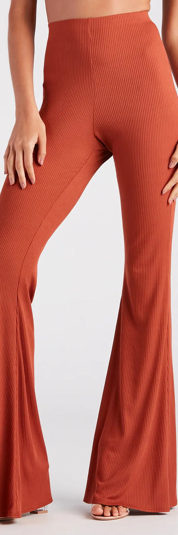 On A Flare High-Rise Knit Pants